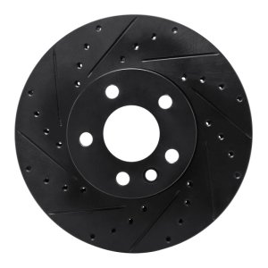 Volkswagen EuroVan Brake Rotor (1) - Front Left - R1 Concepts - Drilled & Slotted - Black - `01-`03